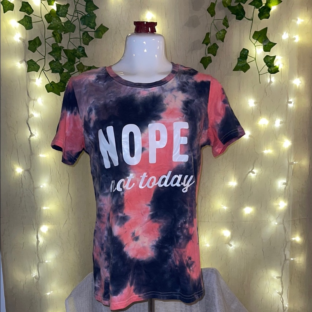 Tie-Dye Graphic Tee - Pink and Black